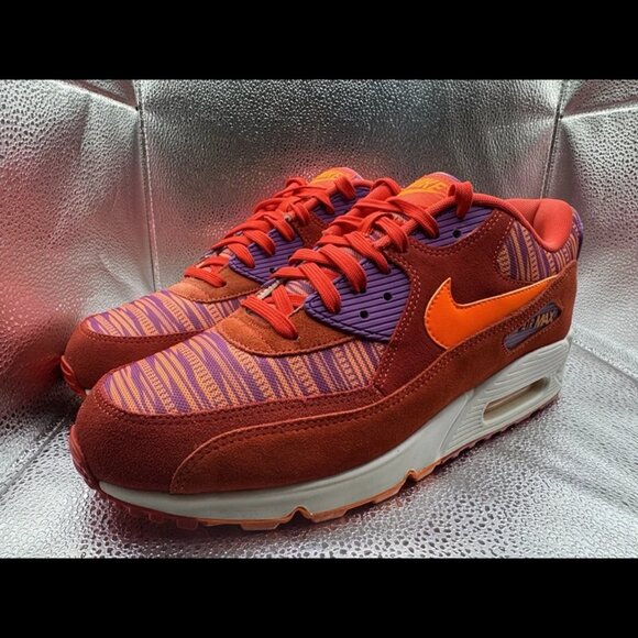 RARE🔥 Size 12 Nike Air Max 90 Essential Crimson Men's Sneakers 537384-600 - Picture 3 of 10